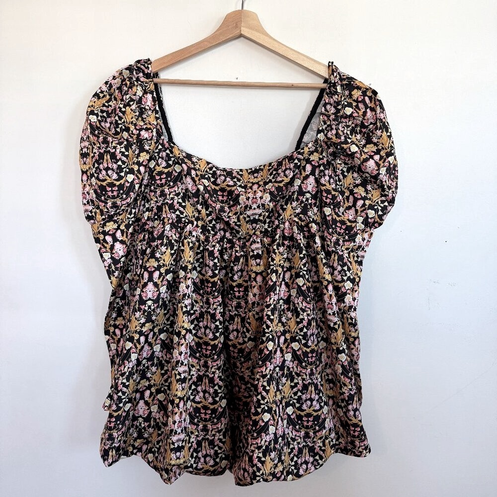 Buddy Love Stassie Floral Puff Long Sleeve Bubble Hem Babydoll Dress (Size S)